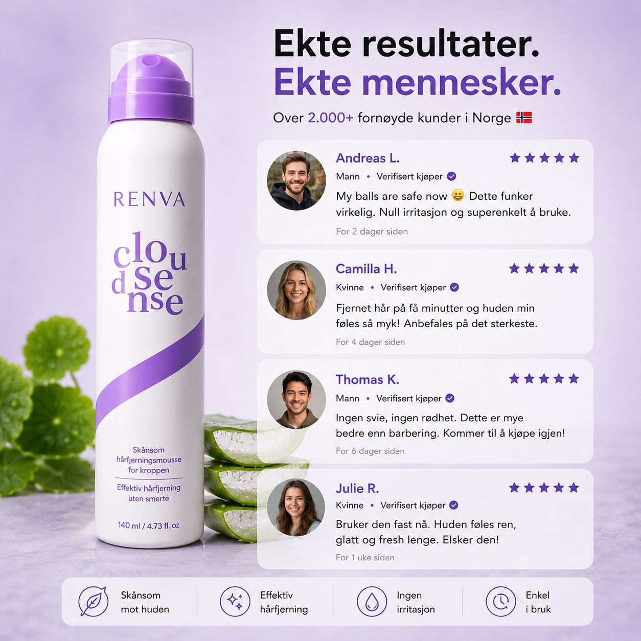 RENVA Smertefri Hårfjerningskrem