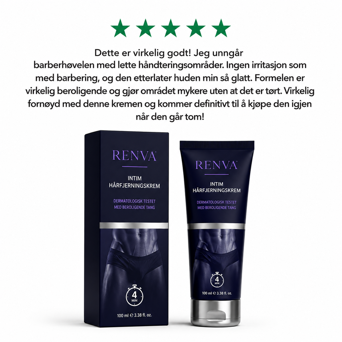 RENVA Intim Hårfjerningskrem for Menn